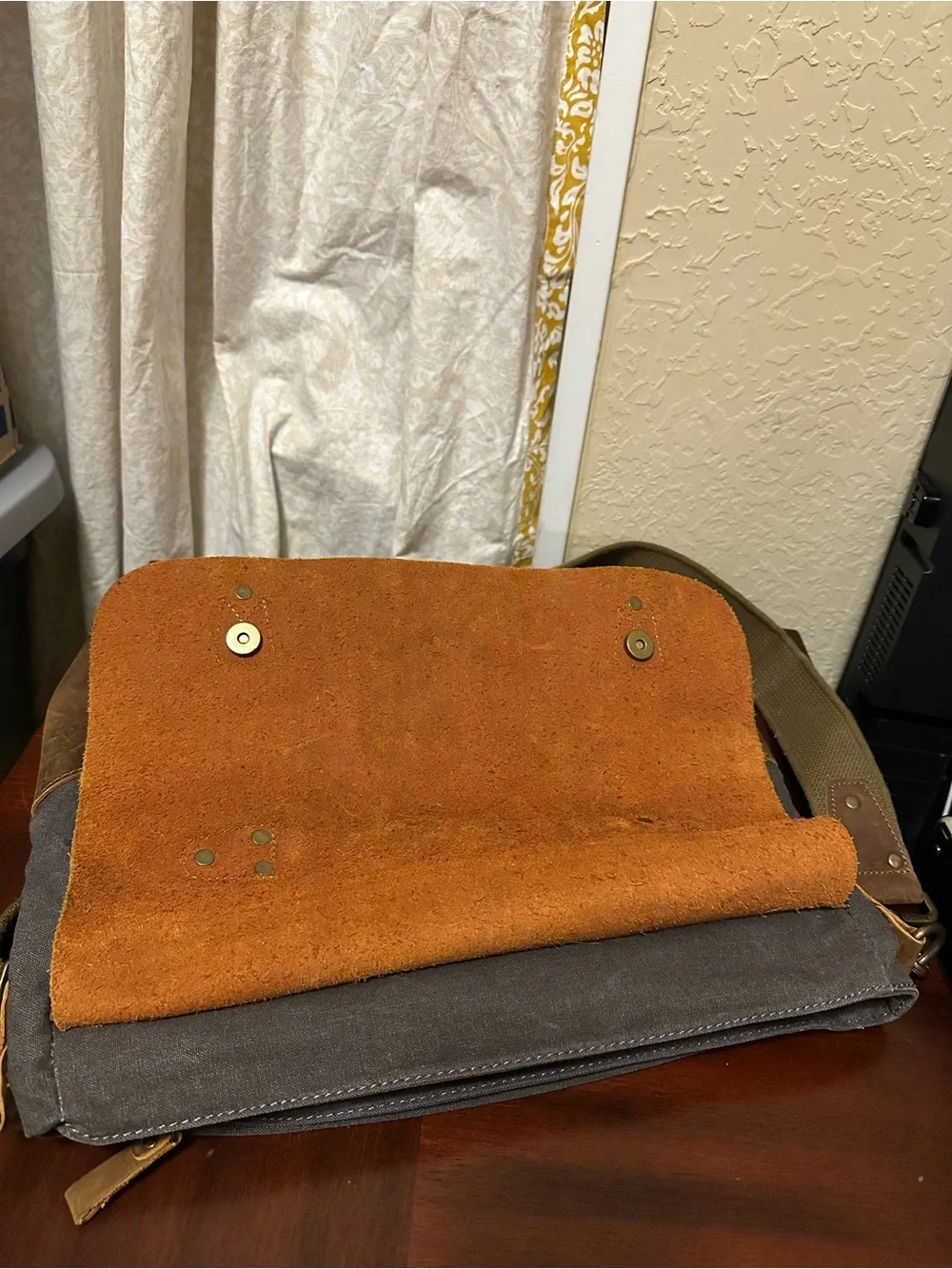 Gootium Vintage Canvas Leather Shoulder/Messenger computer Bag, Khaki 15X12